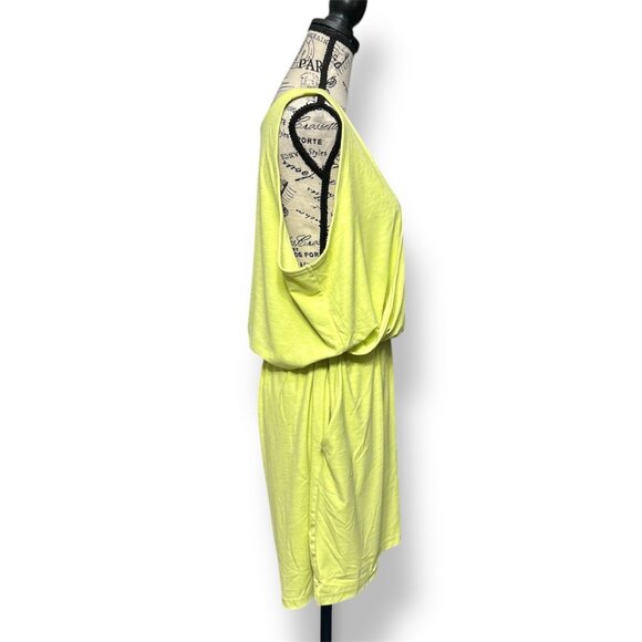 Old Navy XL Lime Green Breathe On Knit Wrap Romper Drawstring Waist Active NWT - Picture 3 of 11